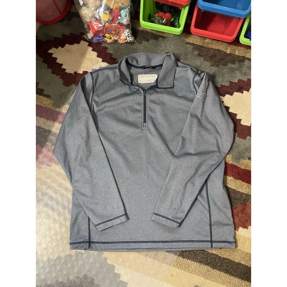 NORTH FACE 1/4 Zip, Heather Blue, Mens XL “Commscope 100% Club”